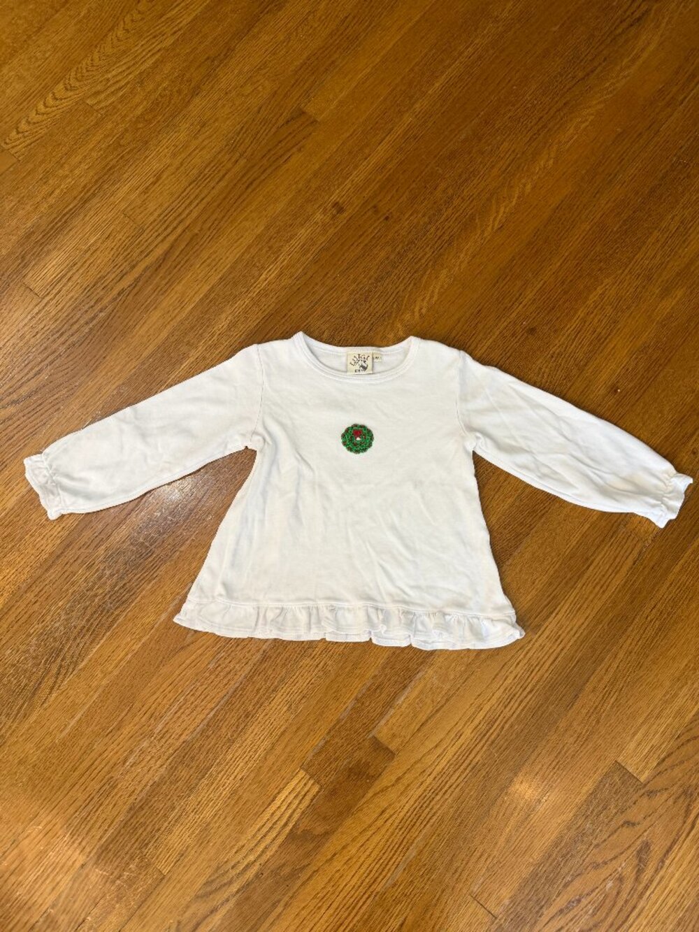 Luigi Kids Christmas Wreath Long-Sleeve Shirt — 4T